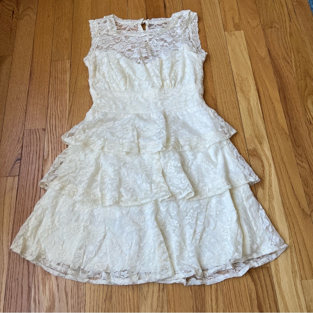 Lacey Floral Ivory Dress